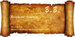 Boskov Bence névjegykártya